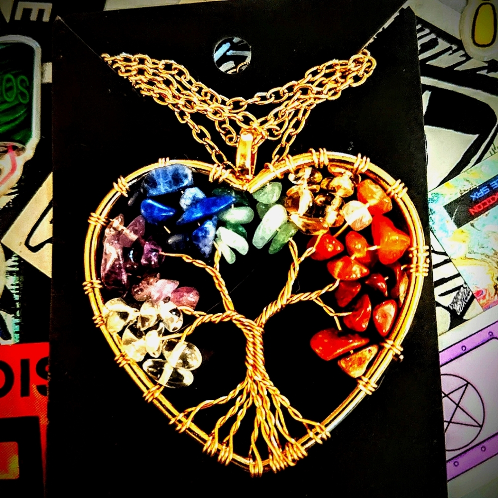 Heart shaped tree of life pendants